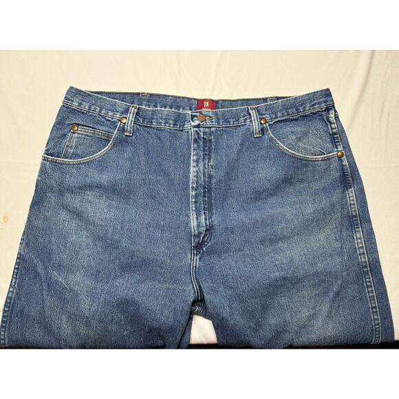 Wrangler 31MWZGK Men's Relaxed Fit Straight Leg Blue Jeans - Size 42x31.5 - Picture 5 of 7